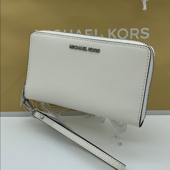 MICHAEL KORS MD ZA PHONE HOLDER WALLET Optic White - Picture 7 of 16